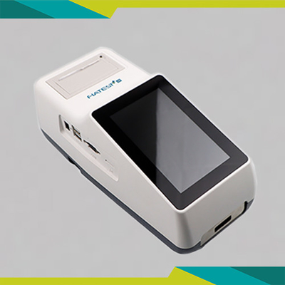 Analizzatore di dosagggio immunologico di fluorescenza (tenuto in mano), rilevazione di fluorescenza emessa, interazione dell'antigene-anticorpo